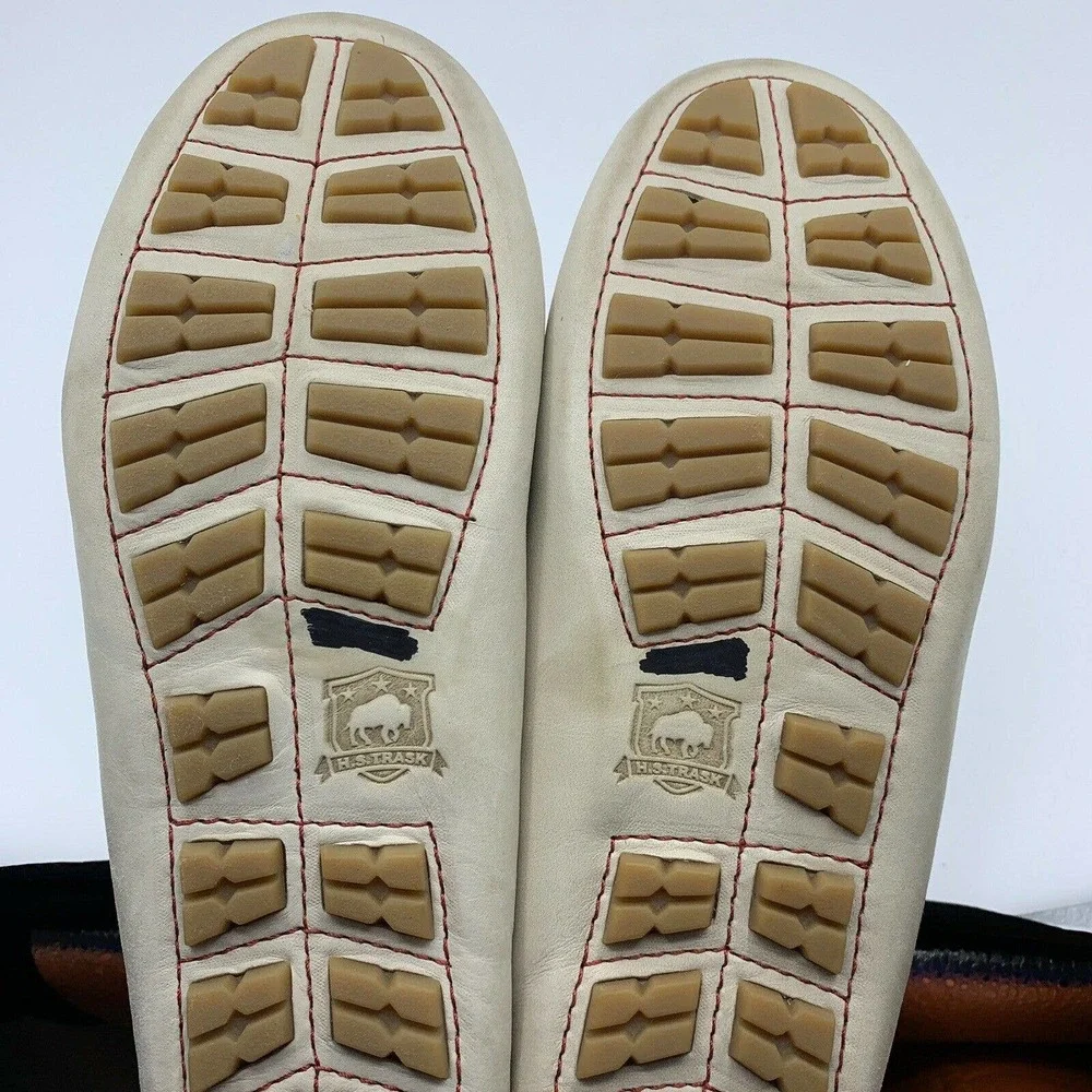 Trask Loafer Womens 6.5M White Leather Driving Moccasin‎ Casual Slip On Comfort